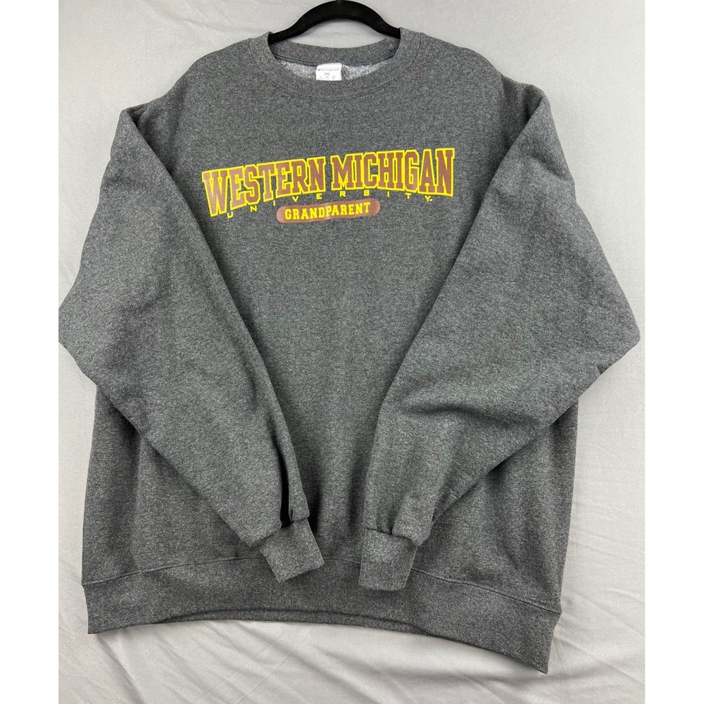 Western Michigan Champion Sweatshirt Mens 2XL WMU Grandparent Gray Crewneck